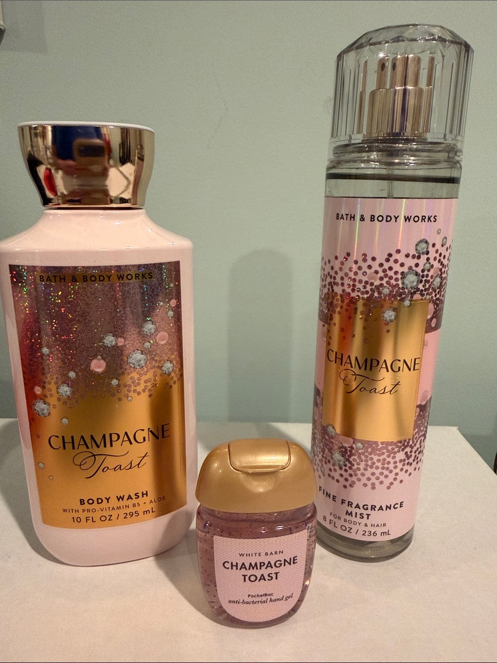 Bath & Body Works NEW Champagne Toast Body Wash, Fragrance Mist, hand gel